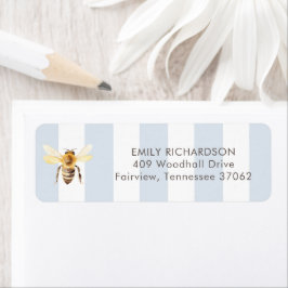 Mamma till Bee Baby Shower-Returadress Returadress Etikett