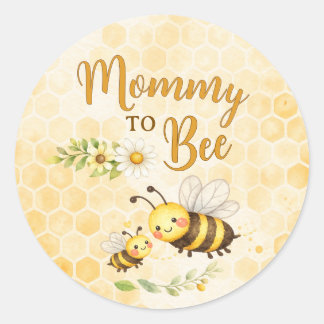 Mamma till Bee Baby Shower Runt Klistermärke