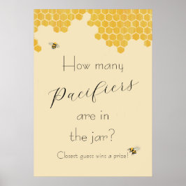 Mamma till Bee Baby Shower Spel Affisch