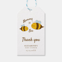 Mamma till Bee Baby Shower Tack för Cute Gult Presentetikett