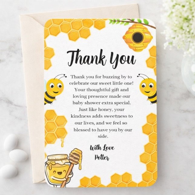 Mamma till Bee Baby Shower Tack Kort (Skapare uppladdad)