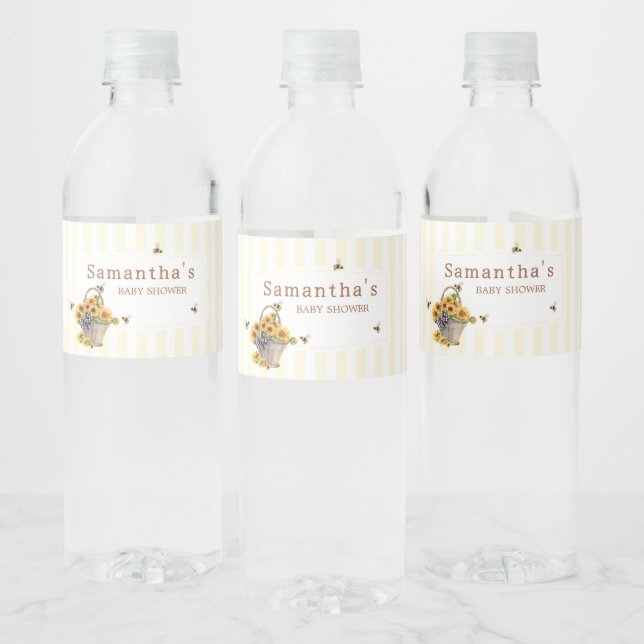 Mamma till Bee Baby Shower Vattenflaskor Etikett (Flaskor)