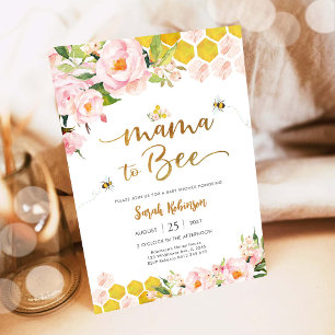 Mamma till Bee Babyfirande Inbjudan