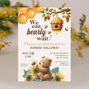 Mamma till Bee Barly Wait Baby Shower Inbjudningar