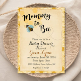 Mamma till Bee Bebis Babyshower Inbjudan