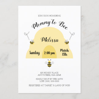 Mamma till Bee | Behive Baby Shower Inbjudningar