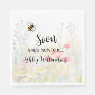 Mamma-till-Bee Blommigt Flicka Shower Pappersservett