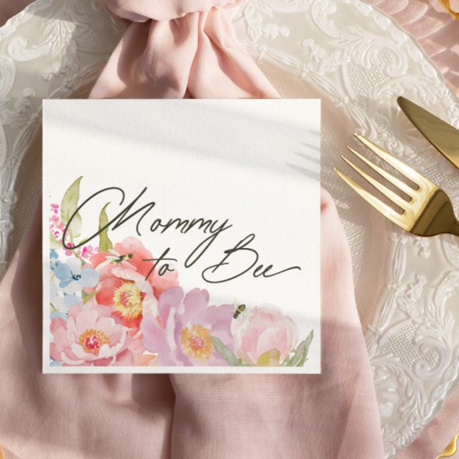 Mamma till Bee Blommigt Vattenfärg Pappersservett (Skapare uppladdad)