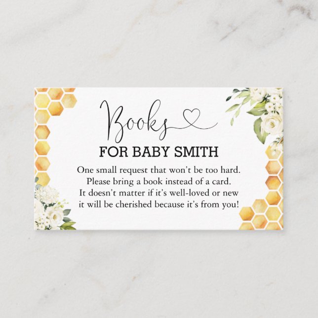 Mamma till Bee Bokar for Baby Shower-höljekort Tilläggskort (Framsida)