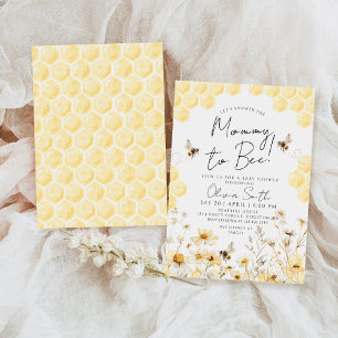 Mamma till Bee Bumble Wildlfower Vår Baby Shower Inbjudningar