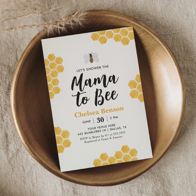 Mamma till Bee Bumblebee Baby Shower Inbjudningar (Skapare uppladdad)