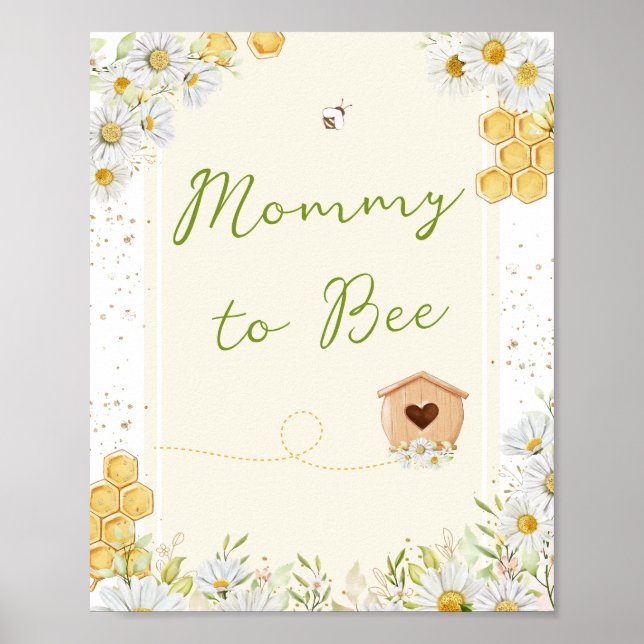 Mamma till Bee Bumblebee Sweety Baby Shower Sprink Poster (Framsidan)
