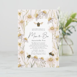Mamma till Bee Chamomile Rosa Baby Shower by Mail Inbjudningar