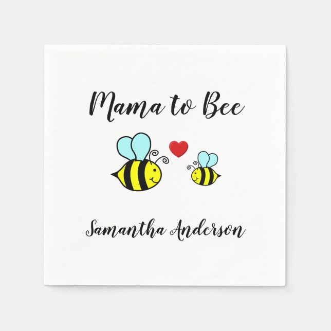 Mamma till Bee - Cocktail Napkin Pappersservett (Framsidan)