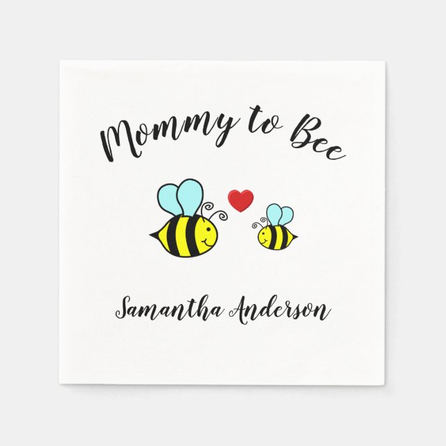 Mamma till Bee - Cocktailservett Pappersservett (Framsidan)