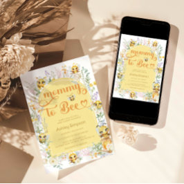 Mamma till Bee Cute Baby Shower Inbjudningar