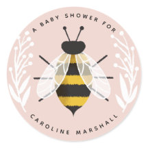 Mamma till Bee Flicka Shower Sticker
