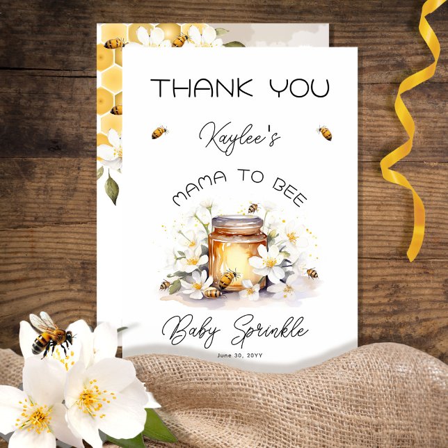 Mamma till Bee Flowers och Bees Honung Baby Sprink Tack Kort (Skapare uppladdad)