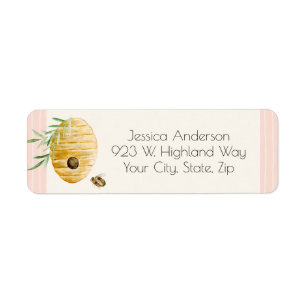 Mamma till Bee Girl Baby Shower Returadressetikett Returadress Etikett