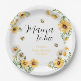 Mamma till Bee Gula blommor Bumblebee Baby Shower