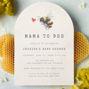 Mamma till Bee Honeart Photo Baby Shower Inbjudningar