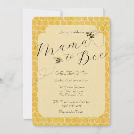 Mamma till Bee Honeybee Baby Shower Inbjudningar
