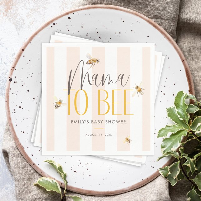 Mamma till Bee Honung Kön Neutral babystötare Pappersservett (Skapare uppladdad)