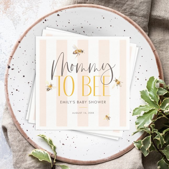 Mamma till Bee Honung Kön Neutral babystötare Pappersservett (Skapare uppladdad)