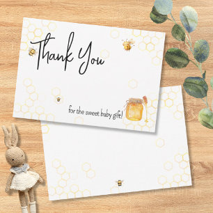 Mamma till Bee Honung Kön Neutral Chic Baby Shower Tack Kort