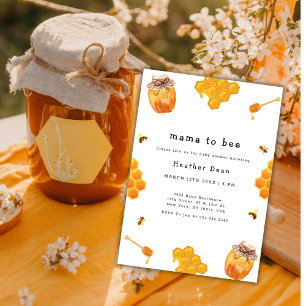 Mamma till Bee Honung Ram Baby Shower Inbjudningar