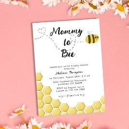 Mamma till Bee Kön Neutral Honeycomb Baby Shower Inbjudningar