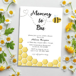 Mamma till Bee Kön Neutral Honeycomb Baby Shower Inbjudningar