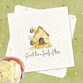 Mamma till Bee Kön Neutral Honeycomb Baby Shower Pappersservett