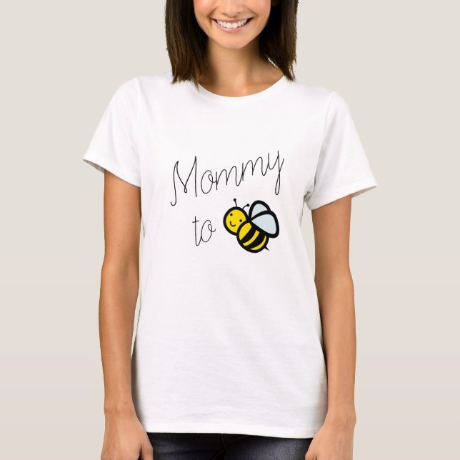 Mamma till Bee Mamma Baby Shower T Shirt (Framsida)