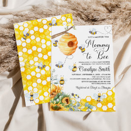 Mamma till Bee Solros Kön Neutral Baby Shower Inbjudningar
