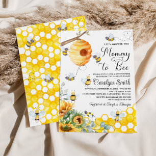 Mamma till Bee Solros Kön Neutral Baby Shower Inbjudningar