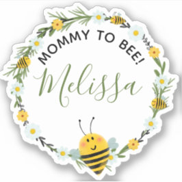 Mamma till Bee Söt Watercolor Bee Baby Shower Klistermärken