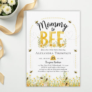 Mamma till Bee Vilda Blommor Blomsterbåge Barnkala Inbjudningar