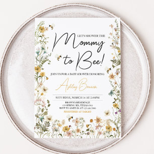 Mamma till Bee WildblomBaby Shower Inbjudningar