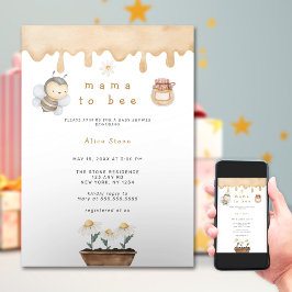 Mamma till Bee WildblomBaby Shower Inbjudningar