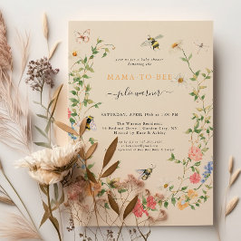 Mamma till Bee WildblomBaby Shower Inbjudningar