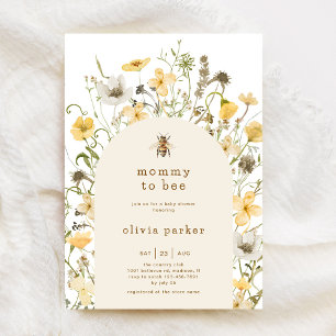 Mamma till Bee WildblomBaby Shower Inbjudningar