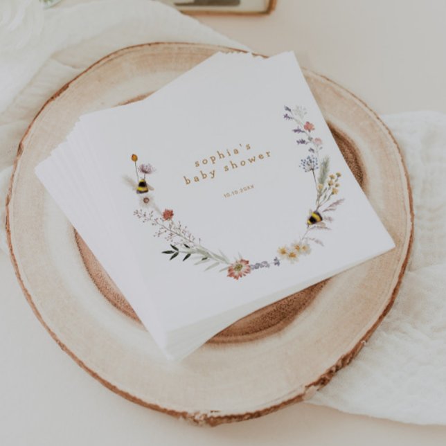 Mamma till Bee WildblomBaby Shower Pappersservett (Skapare uppladdad)