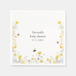 Mamma till Bee WildblomBaby Shower Pappersservett