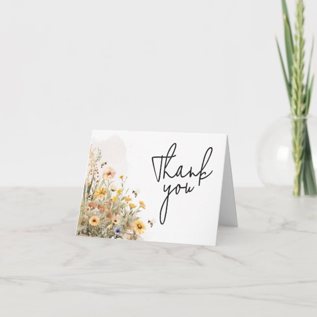 Mamma till Bee WildblomBaby Shower Tack Kort (Framsida)