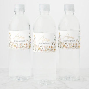 Mamma till Bee WildblomBaby Shower Vattenflaskor Etikett