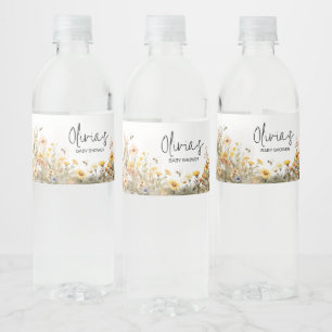 Mamma till Bee WildblomBaby Shower Vattenflaskor Etikett