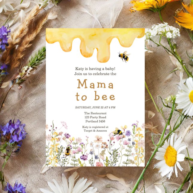 Mamma till Bee WildblomBoho Mamma Baby Shower Inbjudningar (Skapare uppladdad)