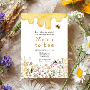 Mamma till Bee WildblomBoho Mamma Baby Shower Inbjudningar