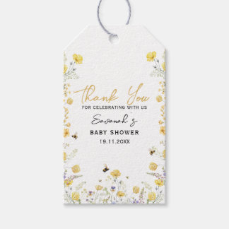 Mamma till Bee Wildblomma Blommigt Ram Tack Presentetikett